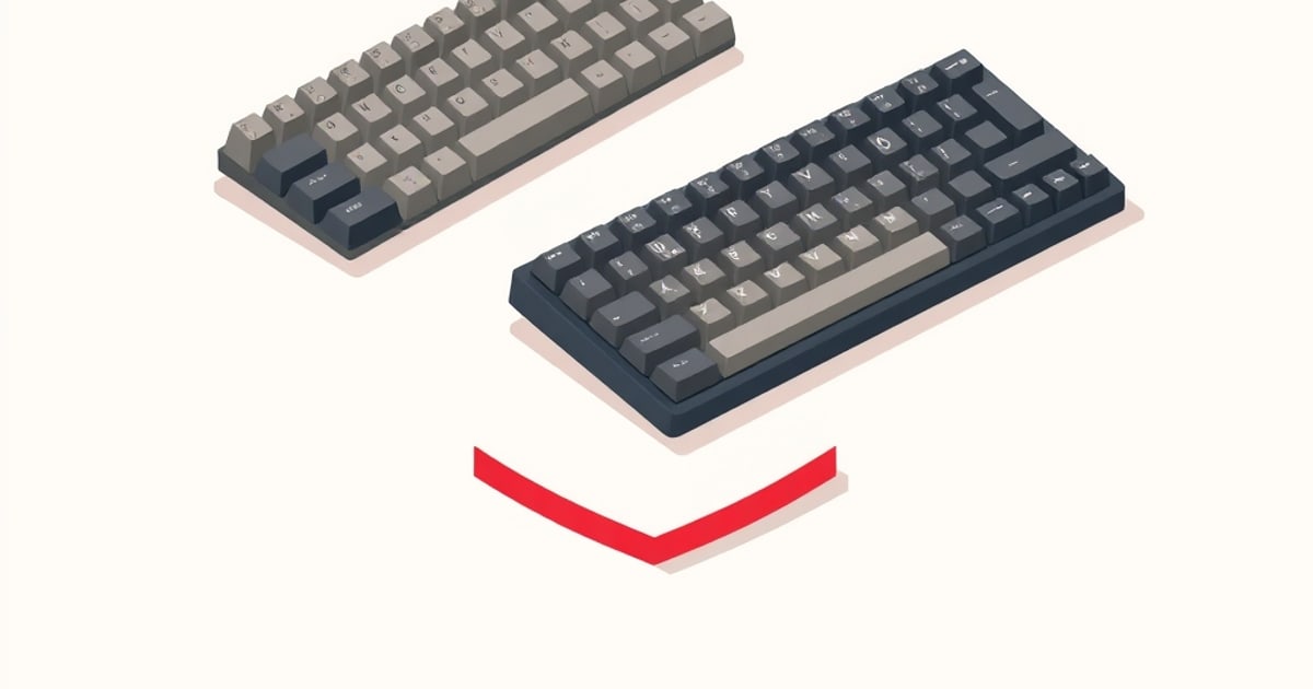 Low-profile mechanical keyboard with brown switches and keycaps being removed on a table